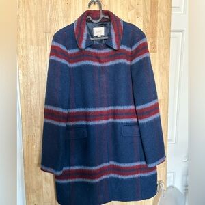 EUC LOFT plaid wool coat, Large